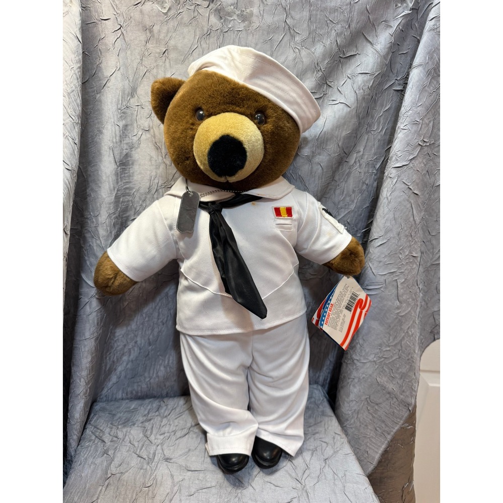 Vintage 1994 Patriot Bear US Navy Sailor Plush Teddy Bear 20" JJ Wind NV50021WS